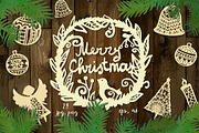 Paper Christmas set., a Decorative Illustration by Lunoceros (Thumbnail 1 of 6)