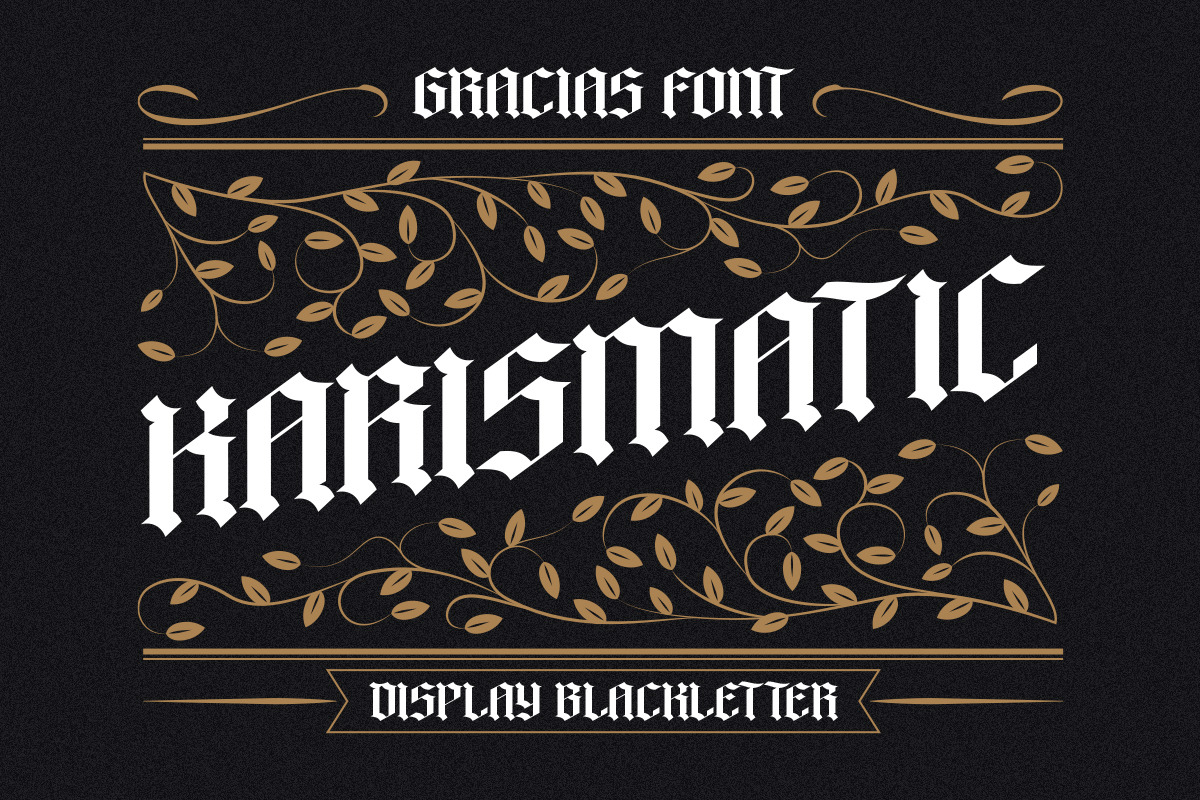 Gracias | Blackletter Font, a Blackletter Font by Pentagonistudio (Photo 5 of 10)