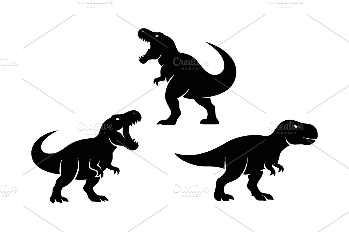 T-rex Dinosaur Silhouette, an Animal Illustration by Pixes