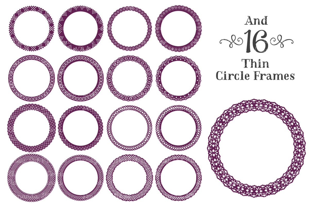 Plum Lace Vector Frames, an Illustration by Amanda Ilkov (Photo 5 of 5)