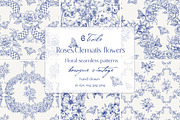 Vintage Seamless Patterns Toile Blue, a Pattern Graphic by ON_lineart_store (Thumbnail 1 of 10)
