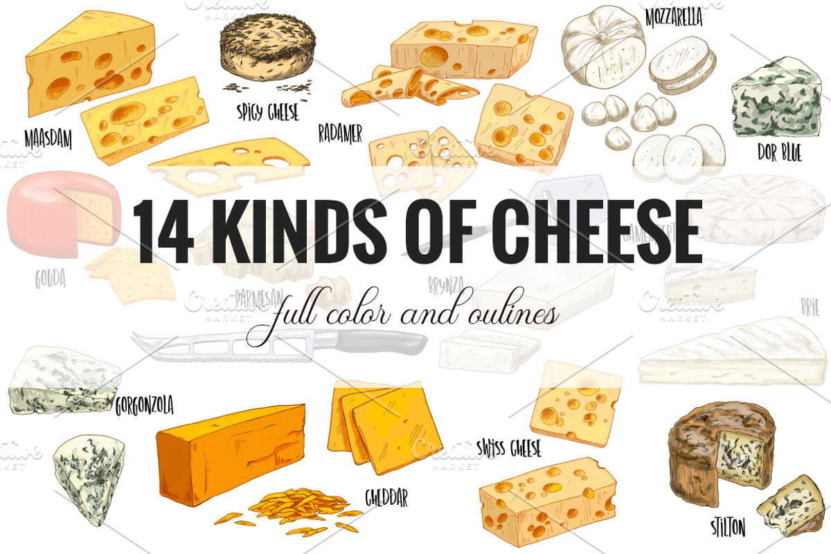 Cheese. Vector collection., an Object Graphic by JSolomatina (Photo 2 of 5)