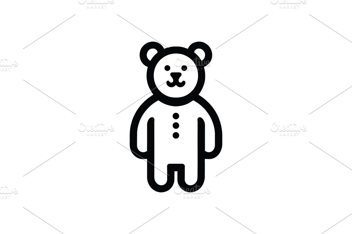 Teddy Bear Cute Simple Logo, a Branding & Logo Template by Vectorium Studio (Photo 1 of 2)