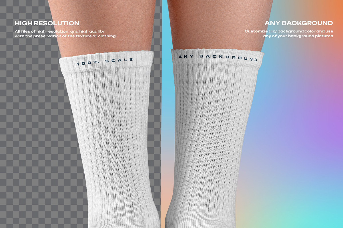 Mockups Long Socks on the Woman Legs, a Bottom Mockup by Grow Design Craft Studio (Photo 6 of 7)