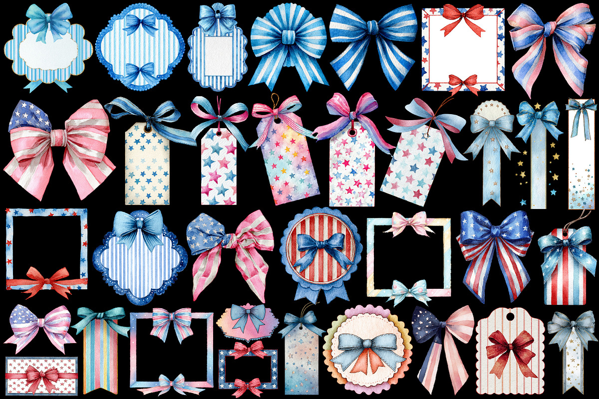 4th of July Bows PNG, Patriotic PNG, a Graphic by designcity5 (Photo 2 of 6)