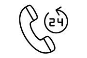 24 Hours Line Icon, an Icon by Pexelpy (Thumbnail 1 of 2)