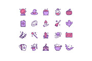 Magic Witch Halloween Signs Icons, an Outline Icon by Vector and Templates (Thumbnail 1 of 2)