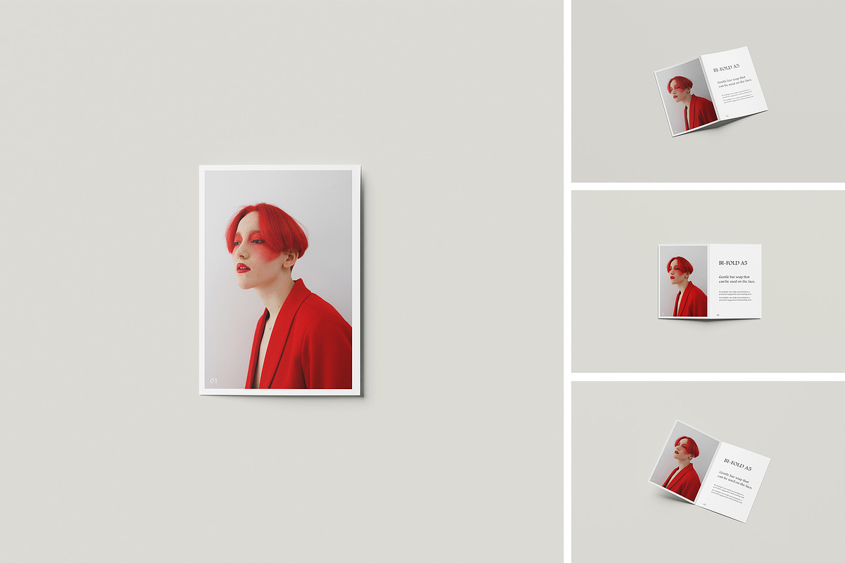 A5 Bi-fold Mockup, a Books & Magazine Mockup by mahhyud (Photo 1 of 5)