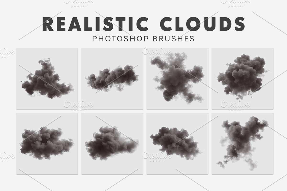40 Realistic Clouds Brushes, a Brush Add-On by AB-TheDesigner (Photo 3 of 6)