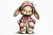 Whimsical Easter Bunny Clipart, an Illustration by Craft Nest (Thumbnail 9 of 11)