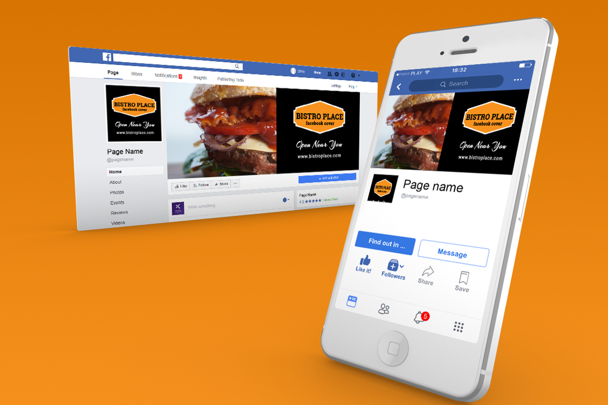 Bistro / Food Facebook Cover theme, a Social Media Template by NeptuneDesign (Photo 1 of 9)