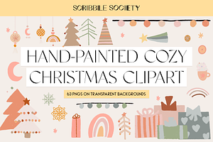 Hand Painted Cozy Christmas Clipart