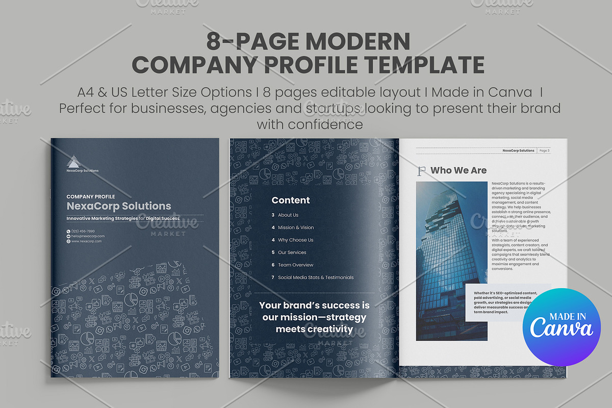 Company Profile Template, a Brochure Template by Oshin Design (Photo 1 of 7)