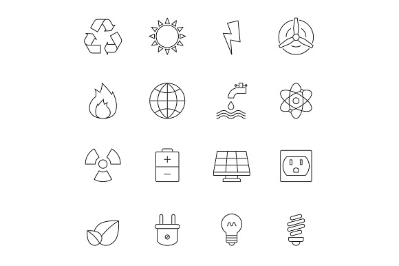 Eco Energy Outline Icons