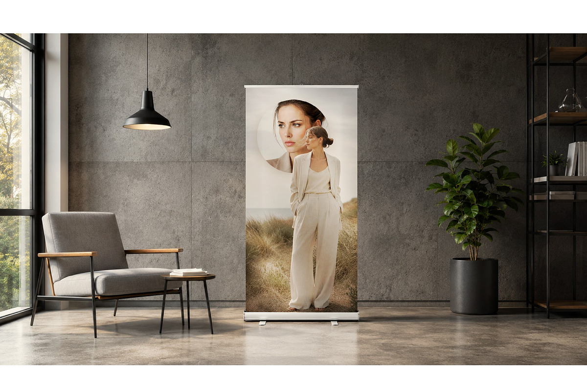 Roll Up Banner Stand Display Mockup, an Advertising Mockup by studiogstock (Photo 3 of 3)