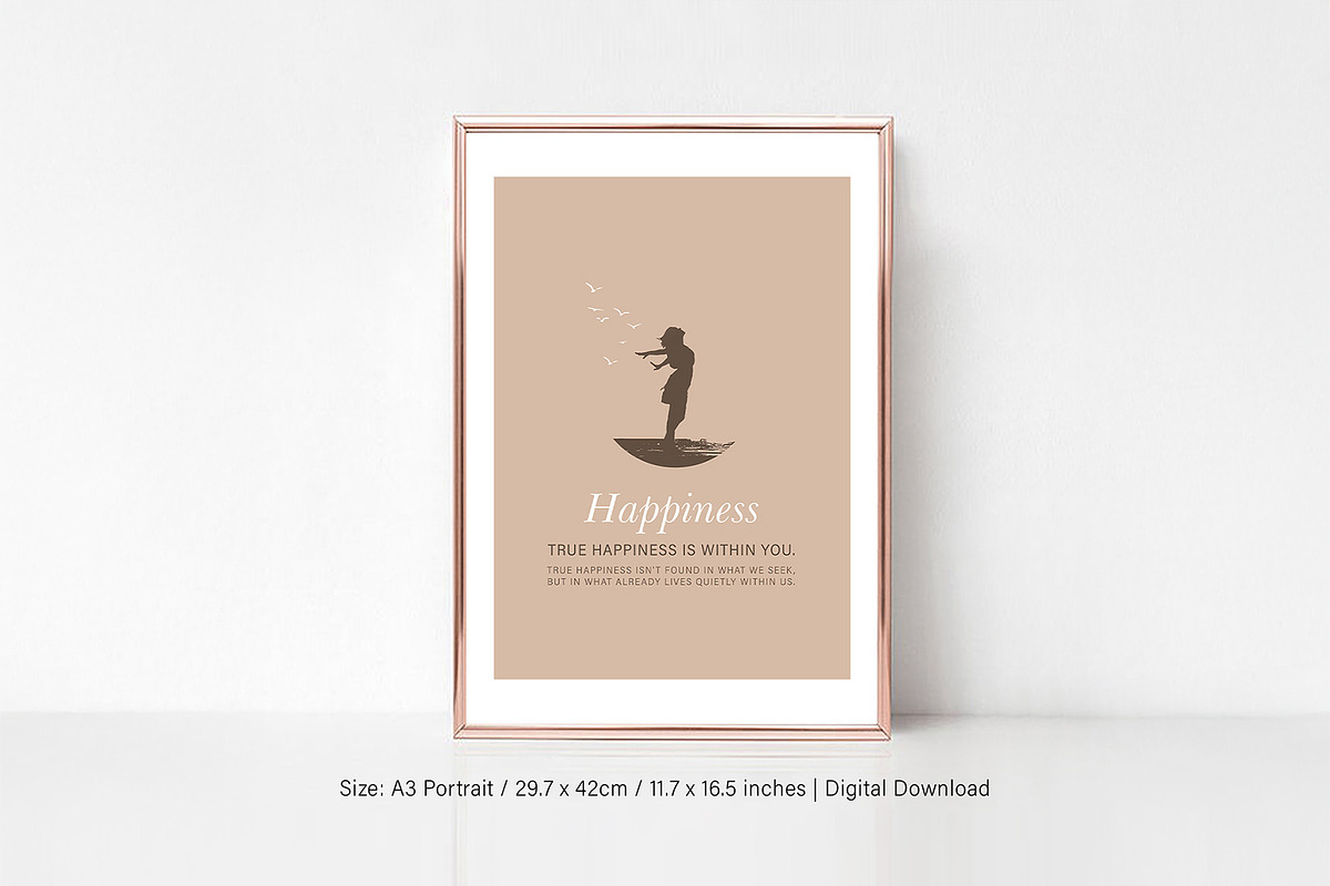 Happiness is Within - Printable, a Decorative Illustration by BloomToLife By Dona (Photo 3 of 6)