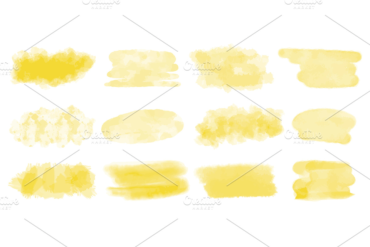 Sunny yellow watercolor stains, a Texture Illustration by Tati_Kli