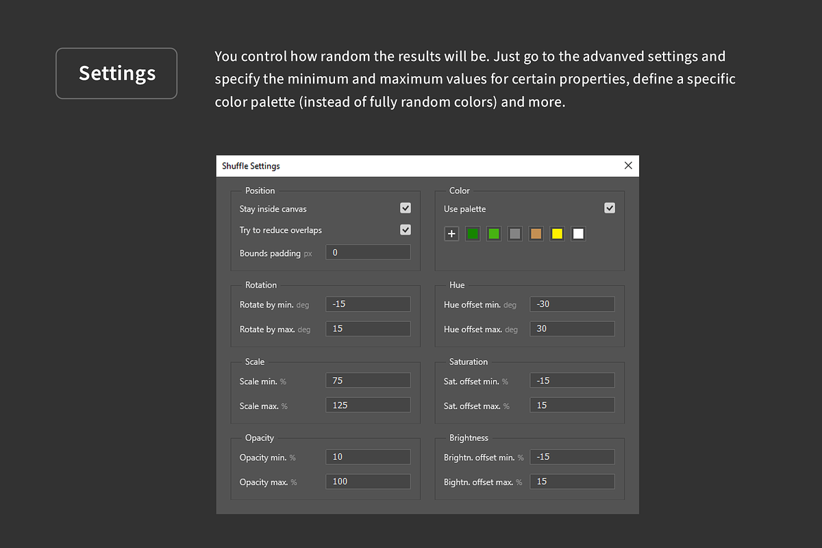 Shuffle Elements - Randomize Layers, a Plug-in Add-On by h3design (Photo 5 of 5)