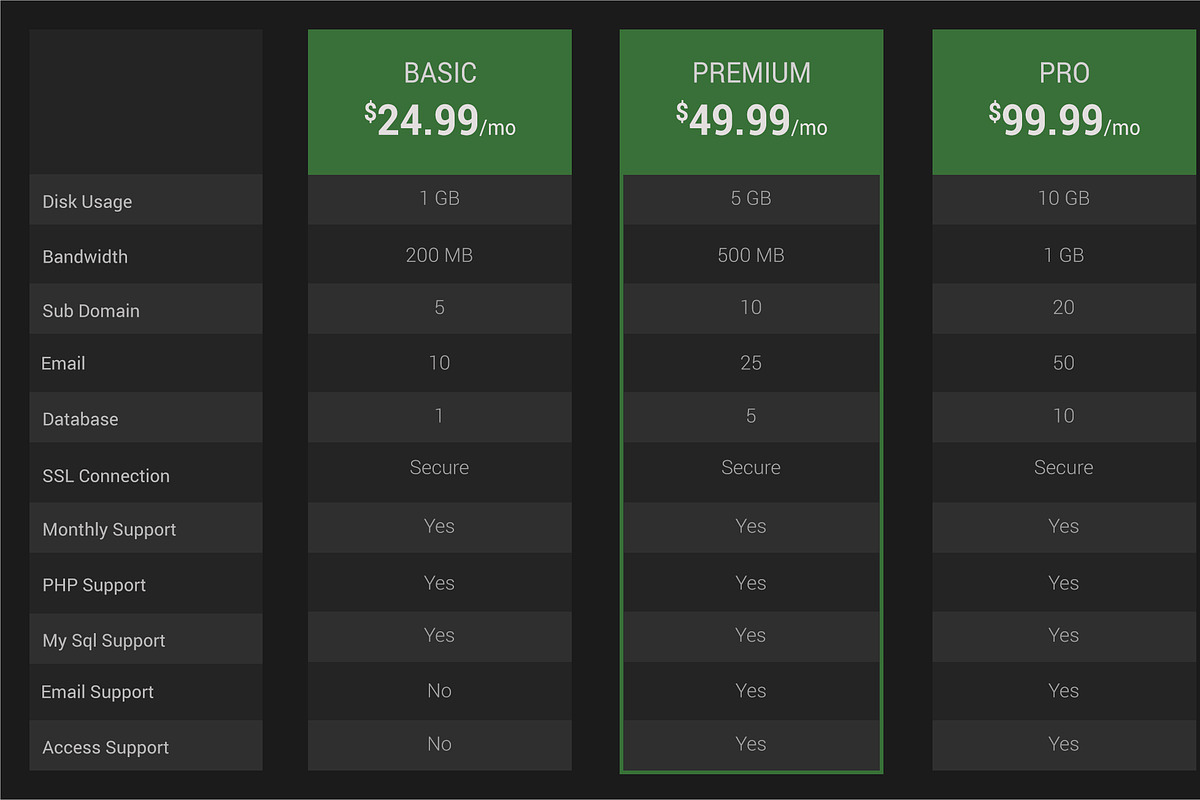 Pricing Table, a Templates & Theme by ARP Creation (Photo 5 of 6)