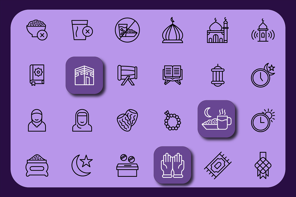 30 Islamic & Ramadhan Celebration Ic, an Outline Icon by Adl Studio (Photo 2 of 4)