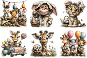 Watercolor Safari Easter Animals Cli, an Illustration by Sublimation Artist (Thumbnail 6 of 7)