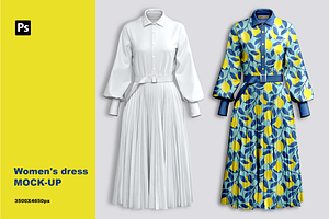 Women's dress mockups with belt.