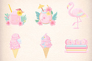 Girly Summer Clipart Set, an Illustration by Digital Artistic99 (Thumbnail 3 of 11)