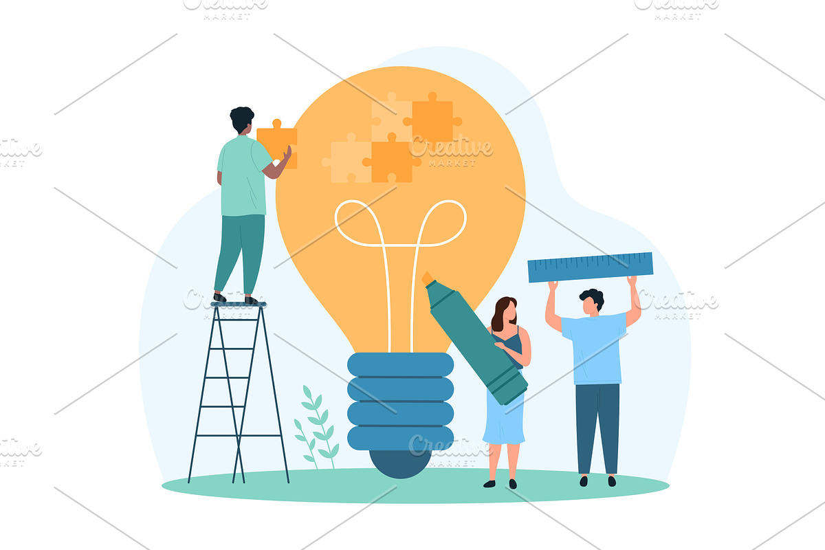 Business solution teamwork creative, a Person Illustration by Flashvector