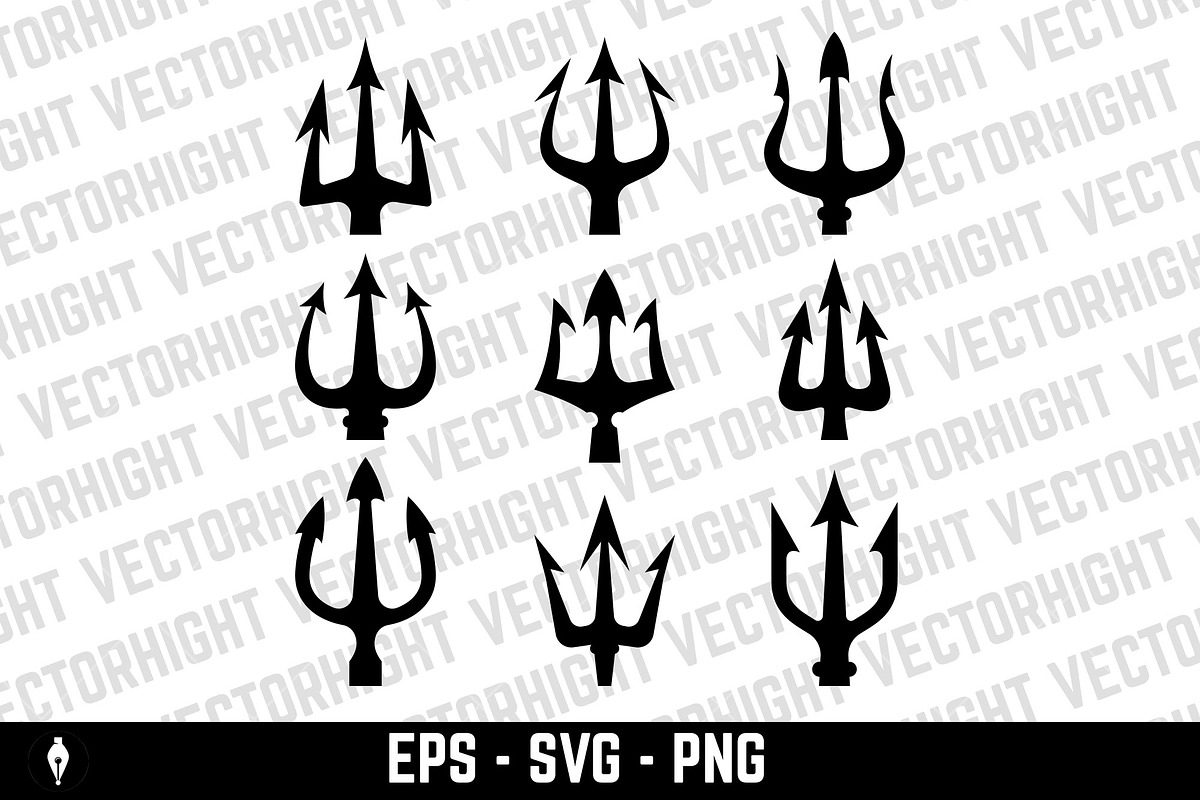 Set of illustrations of trident., an Object Graphic by Vectorhight