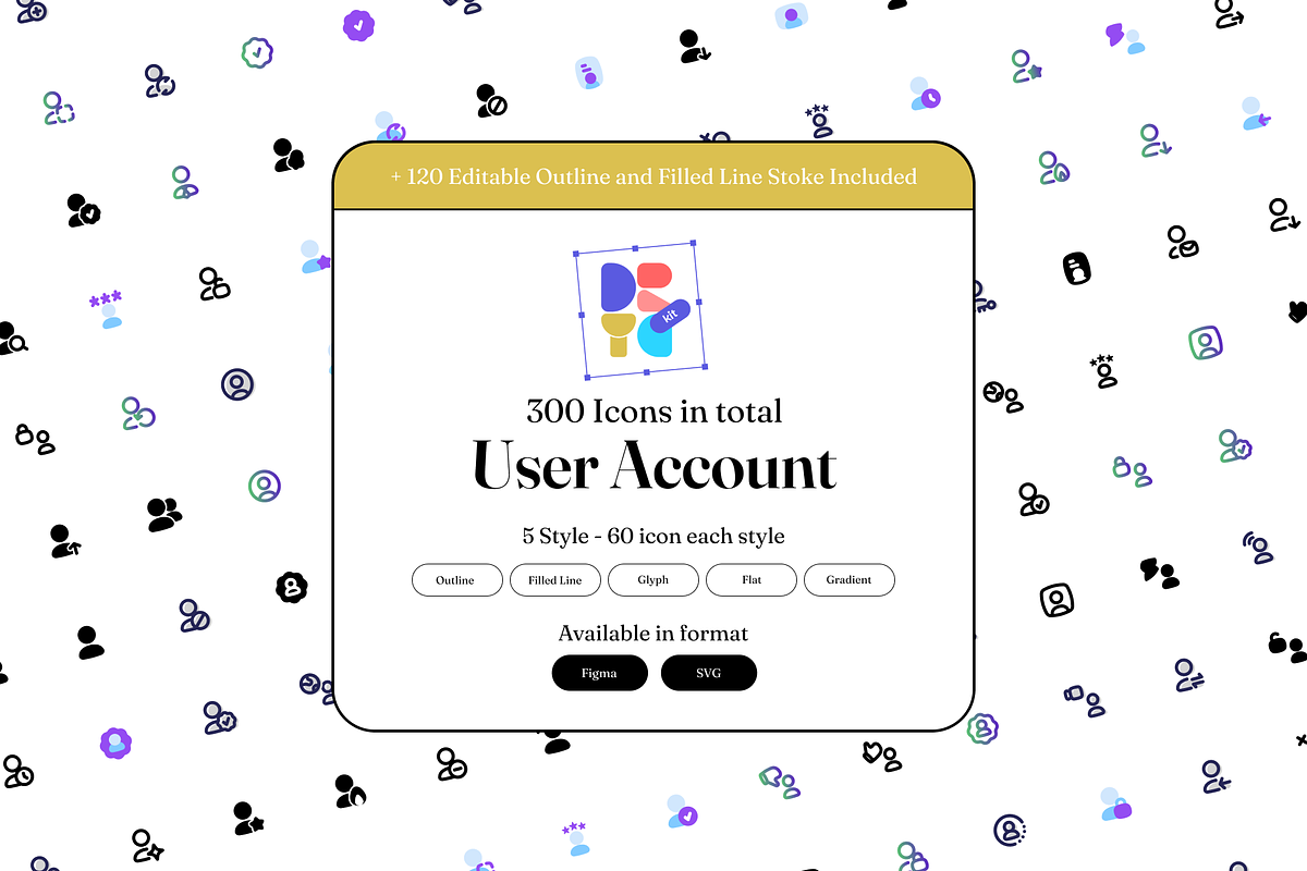 5 Style set of 300 User Account icon, an Outline Icon by Directico Design Kit (Photo 1 of 8)