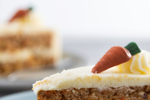 Carrot cake slice with cream cheese frosting, a Food & Drink Photo by etorres69