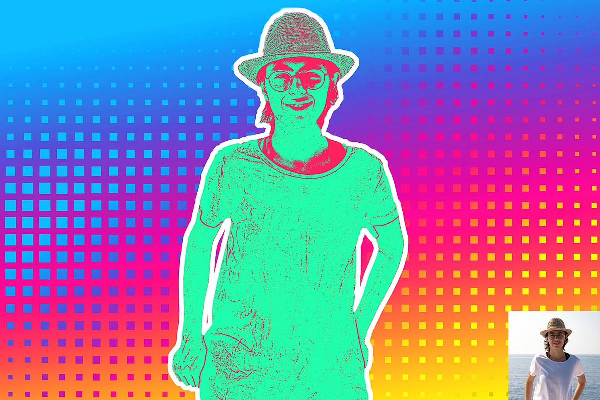 Gradient Pop Art FX Photoshop Action, an Action Add-On by Studio Retouch (Photo 5 of 13)