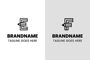 Letter E F Pencil Logo, a Branding & Logo Template by Pray Art Design Studio