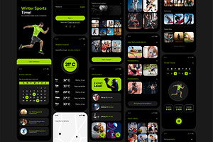 Winter Sports Mobile Application UX, an UI Kit Template by CreativeShaper