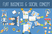 Flat Business & Social Concept, a Work Illustration by Rosa Puchalt (Thumbnail 1 of 2)