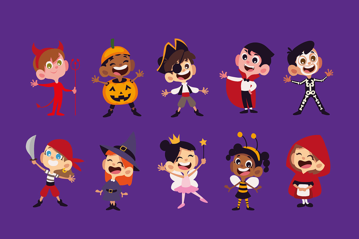 Kids Halloween Costumes Set, a Templates & Theme by studiogstock (Photo 1 of 2)