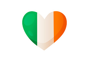 Ireland National Flag, an Object Illustration by Elen_Art