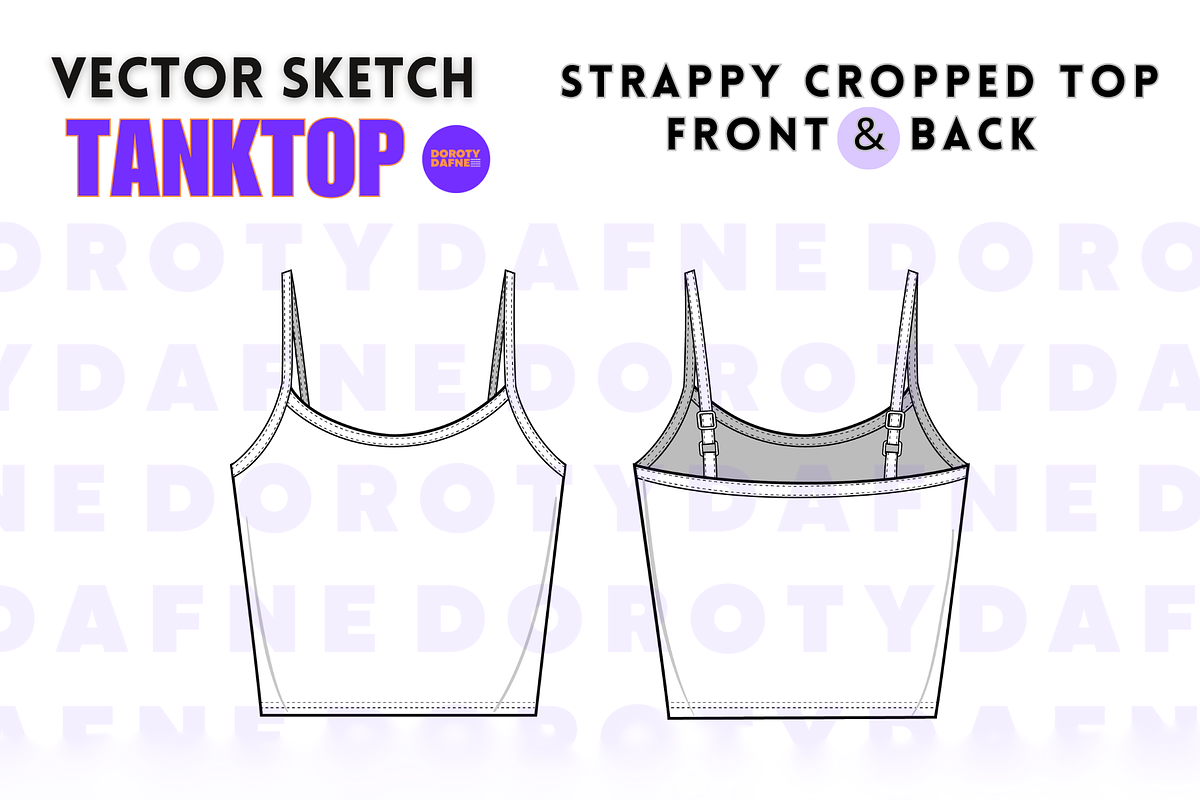 Cropped Top Vector Sketch, an Apparel Mockup by Doroty Dafne Designs (Photo 2 of 7)