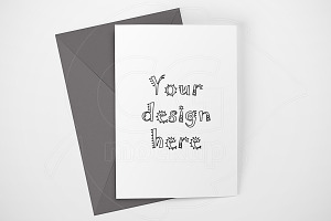 Clean Card Mock Up Gray Envelope PSD