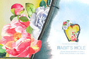 Watercolor Rabit's Hole Clipart Set, a Person Illustration by ArtCreationsDesign (Thumbnail 10 of 14)