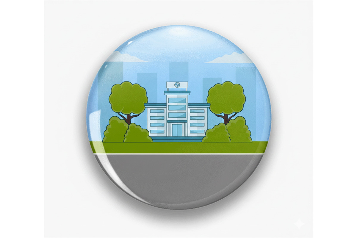 hospital building landscaped vector, a Healthcare Illustration by zyxroun shop (Photo 2 of 3)