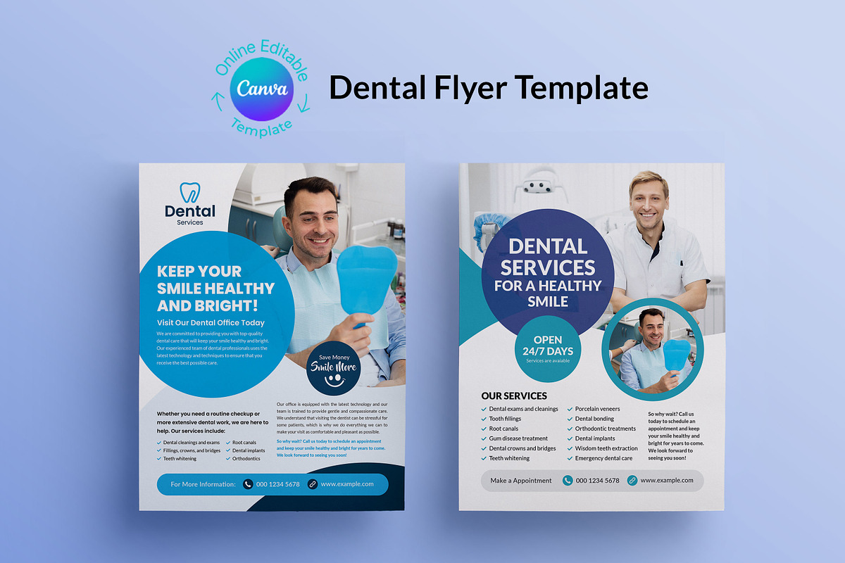 Canva Dental Flyer Template, a Flyer Template by DesignOriel