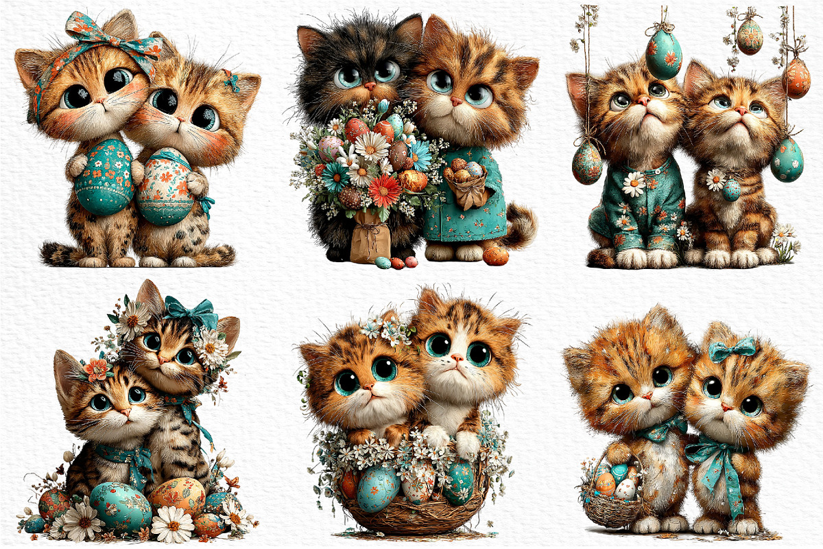 Whimsical Easter Cat Best Friend Png, an Illustration by Craft Nest (Photo 3 of 11)