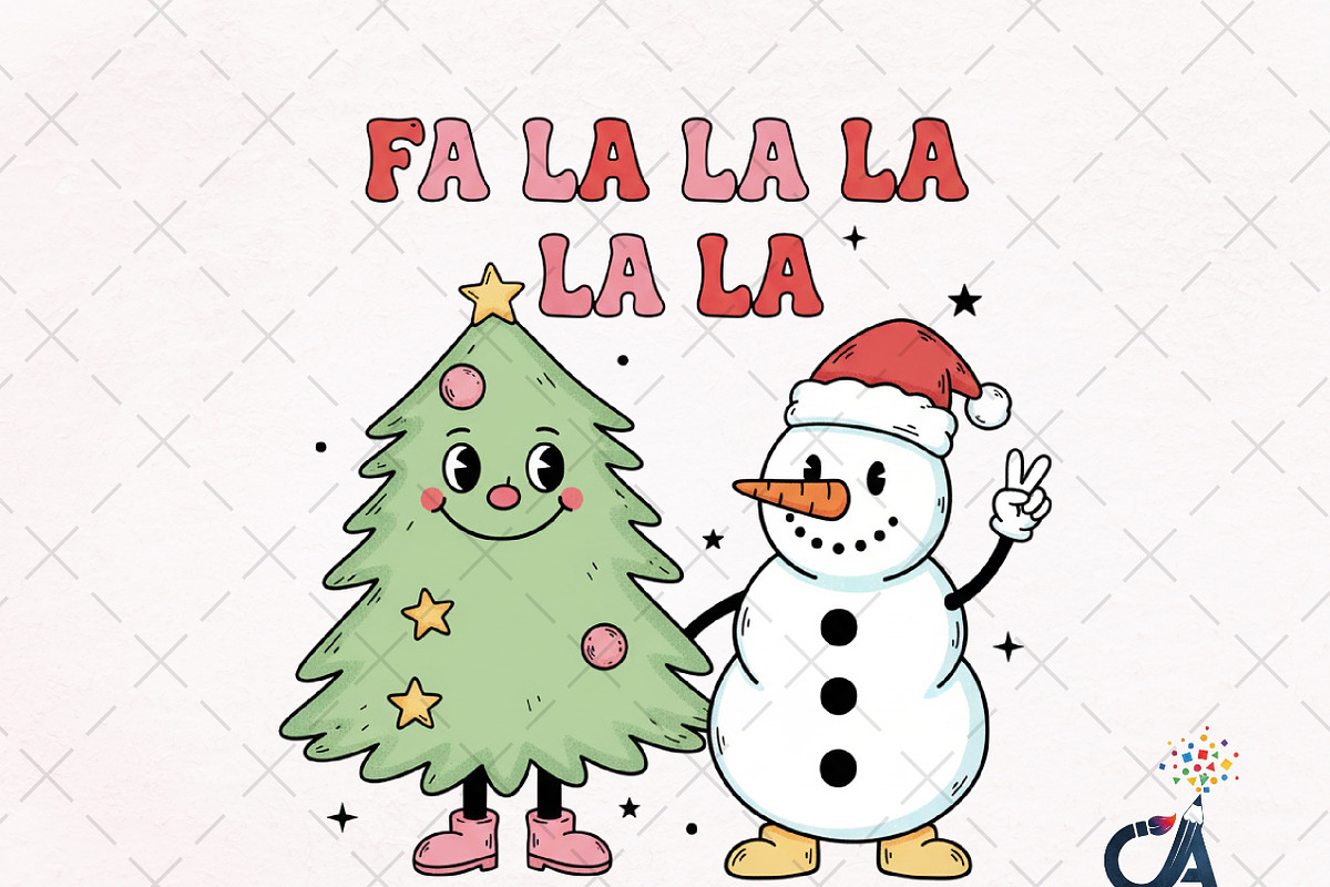 Fa La La La La Christmas Sublimation, an Illustration by Creative Art (Photo 1 of 6)