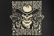 Western Cowboy Skull Print, a Decorative Illustration by Agor2012 shop (Thumbnail 2 of 8)