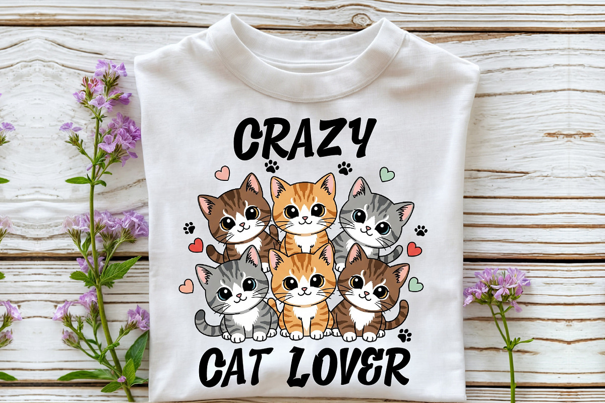Crazy Cat Lover Sublimation Png, an Animal Illustration by Rose Art (Photo 2 of 4)