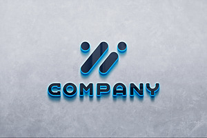 Blue Neon Outlines Sign Mockup, a Product Mockup by Design Squad