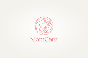 mom and baby care line art icon logo, a Branding & Logo Template by Blazybone