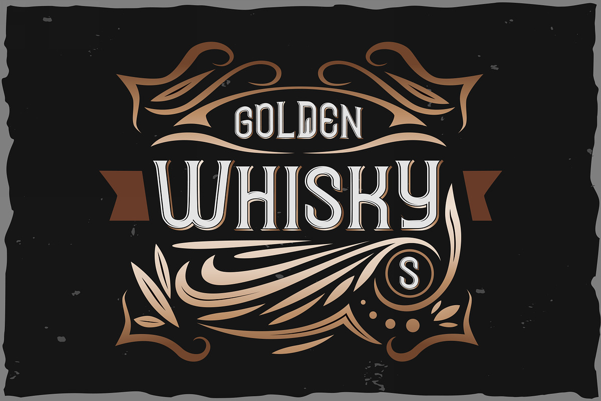 Golden Whisky typeface, a Symbol Font by Fractal fonts & graphics (Photo 1 of 3)