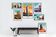 Famous Travel Places Poster Bundle, a Decorative Illustration by Genius Graph (Thumbnail 6 of 6)